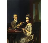 PMEFGJDPE Famous Painting Print Artwork Premium Artwork Mr. and Mrs Thomas Mifflin by John Singleton Copley Modern Canvas for Home Decor 60x90cm
