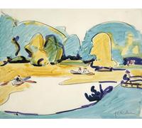 PMEFGJDPE Famous Painting Print Artwork Premium Artwork Park in dresden by Ernst Ludwig Kirchner Modern Canvas for Home Decor 60x90cm