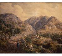PMEFGJDPE Famous Painting Print Artwork Premium Artwork Pass of Pont Aber Glaslyn North Wales by Cornelius Varley Modern Canvas for Home Decor 60x90cm