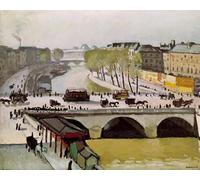 PMEFGJDPE Famous Painting Print Artwork Premium Artwork Pont Saint Michel by Albert Marquet Modern Canvas for Home Decor 60x90cm