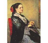 PMEFGJDPE Famous Painting Print Artwork Premium Artwork Portrait of a Lady of Seville by Mary Cassatt Modern Canvas for Home Decor 60x90cm