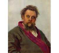 PMEFGJDPE Famous Painting Print Artwork Premium Artwork Portrait of the Composer Modest Petrovich Mussorgsky by Ilya Efimovich Repin Modern Canvas for Home Decor 60x90cm