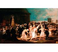 PMEFGJDPE Famous Painting Print Artwork Premium Artwork Procession of Flagellants in a Village Painting by Francisco De Goya Modern Canvas for Home Decor 60x90cm