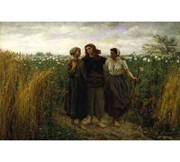 PMEFGJDPE Famous Painting Print Artwork Premium Artwork Returning From the Fields by Jules Breton Modern Canvas for Home Decor 60x90cm