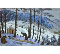 PMEFGJDPE Famous Painting Print Artwork Premium Artwork Saint Sergius the Builder by Nikolai Konstantinowitsch Roerich Modern Canvas for Home Decor 60x90cm