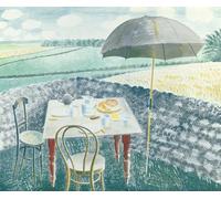 PMEFGJDPE Famous Painting Print Artwork Premium Artwork Tea At Furlongs by Eric Ravilious Modern Canvas for Home Decor 60x90cm
