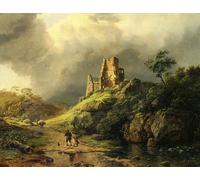 PMEFGJDPE Famous Painting Print Artwork Premium Artwork the Approaching Storm by Barend Cornelis Koekkoek Modern Canvas for Home Decor 60x90cm