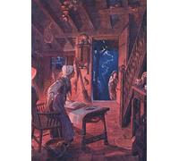 PMEFGJDPE Famous Painting Print Artwork Premium Artwork the Door Flew Open and on the Threshold the Startled Woman Saw a Young Girl by C. Wilhelm Modern Canvas for Home Decor 60x90cm