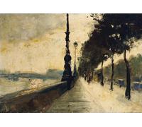 PMEFGJDPE Famous Painting Print Artwork Premium Artwork the Embankment by Lesser Ury Modern Canvas for Home Decor 60x90cm
