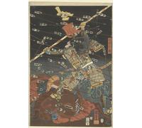 PMEFGJDPE Famous Painting Print Artwork Premium Artwork the Final Attack of the Kusunoki At Shijonawate by Utagawa Kuniyoshi Modern Canvas for Home Decor 60x90cm