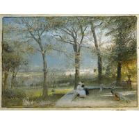 PMEFGJDPE Famous Painting Print Artwork Premium Artwork the Gardens Pallanza Lago Maggiore by Albert Goodwin Modern Canvas for Home Decor 60x90cm