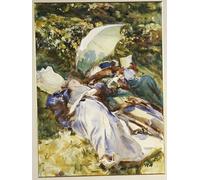 PMEFGJDPE Famous Painting Print Artwork Premium Artwork the Green Parasol by John Singer Sargent Modern Canvas for Home Decor 60x90cm