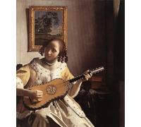 PMEFGJDPE Famous Painting Print Artwork Premium Artwork the Guitar Player by Johannes Vermeer Modern Canvas for Home Decor 60x90cm