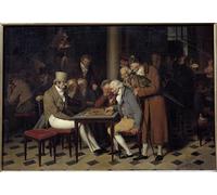 PMEFGJDPE Famous Painting Print Artwork Premium Artwork the Interior of a Cafe Says the Ladies Party At the Cafe Lamblin At the Palais Royal in Paris Modern Canvas for Home Decor 60x90cm