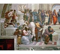 PMEFGJDPE Famous Painting Print Artwork Premium Artwork the Left Hand Side Showing Pythagoras Surrounded by Raffaello Sanzio Raphael Modern Canvas for Home Decor 60x90cm