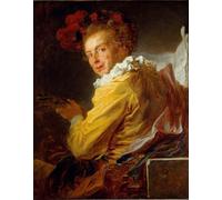 PMEFGJDPE Famous Painting Print Artwork Premium Artwork the Music Portrait of Monsieur De La Breteche Brother of the Abbe Saint Non by Jean Honore Fragonar Modern Canvas for Home Decor 60x90cm