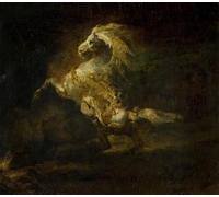 PMEFGJDPE Famous Painting Print Artwork Premium Artwork the Prancing Grey Horse by Theodore Gericault Modern Canvas for Home Decor 60x90cm