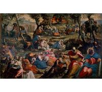 PMEFGJDPE Famous Painting Print Artwork Premium Artwork the Recolation of Manna Scene of the Old Testament by Domenico Robusti Tintoretto Modern Canvas for Home Decor 60x90cm
