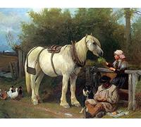 PMEFGJDPE Famous Painting Print Artwork Premium Artwork the Welcome Rest by John Sargeant Noble R.b.a. Modern Canvas for Home Decor 60x90cm
