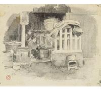 PMEFGJDPE Famous Painting Print Artwork Premium Artwork Where Sake Is Sold by Robert Frederick Blum Modern Canvas for Home Decor 60x90cm
