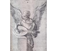 PMEFGJDPE Famous Painting Print Artwork Premium Artwork Winged Man in Idealistic Clothing Playing a Lute Albrecht Durer Modern Canvas for Home Decor 60x90cm