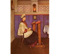 PMEFGJDPE Famous Painting Print Artwork Premium Artwork Young Woman in the Synagogue by Isidor Kaufmann Modern Canvas for Home Decor 60x90cm