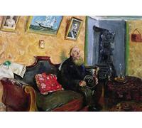 PMEFGJDPE Famous Pictures Paintings Canvas Prints a Condolence Visit by Christian Krohg Wall Art Graffiti for Home Decor 60x90cm