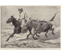 PMEFGJDPE Famous Pictures Paintings Canvas Prints a Mongol Courier Carrying the Chinese Mail Across the Gobi Desert by Richard Caton Woodville Junior Wall Art Graffiti for Home Decor 60x90cm