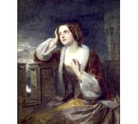 PMEFGJDPE Famous Pictures Paintings Canvas Prints Catherine Seyton Looking From the Battlements At Loch Leven by Edwin Landseer Wall Art Graffiti for Home Decor 60x90cm