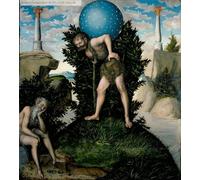 PMEFGJDPE Famous Pictures Paintings Canvas Prints Christ and John the Baptist As Children by Lucas Cranach the Elder Wall Art Graffiti for Home Decor 60x90cm