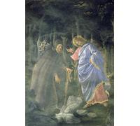 PMEFGJDPE Famous Pictures Paintings Canvas Prints Detail of the devil Challenging jesus to turn stones into bread by Sandro Botticelli Wall Art Graffiti for Home Decor 60x90cm