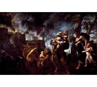 PMEFGJDPE Famous Pictures Paintings Canvas Prints Enee Fleeing Troie Enee Carrying Anchise Fled the City Fell Into the Hands by Famous Artist Wall Art Graffiti for Home Decor 60x90cm
