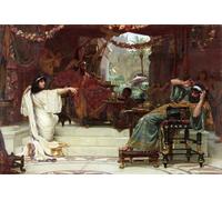 PMEFGJDPE Famous Pictures Paintings Canvas Prints Esther Denouncing Haman to King Ahasuerus by Ernest Normand Wall Art Graffiti for Home Decor 60x90cm
