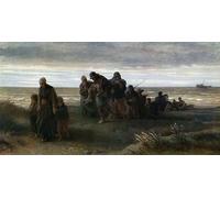 PMEFGJDPE Famous Pictures Paintings Canvas Prints Fishermen Carrying a Drowned Man by Jozef Israëls Wall Art Graffiti for Home Decor 60x90cm