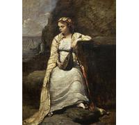 PMEFGJDPE Famous Pictures Paintings Canvas Prints Haydée by Jean Baptiste Camille Corot Wall Art Graffiti for Home Decor 60x90cm