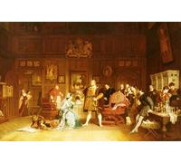 PMEFGJDPE Famous Pictures Paintings Canvas Prints Henry Viii and Anne Boleyn Observed by Marcus Stone Wall Art Graffiti for Home Decor 60x90cm