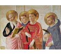 PMEFGJDPE Famous Pictures Paintings Canvas Prints Lady of the Shadow Saints John the Evangelist by Fra Angelico Wall Art Graffiti for Home Decor 60x90cm