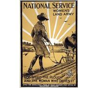 PMEFGJDPE Famous Pictures Paintings Canvas Prints National Service Women's Land God Speed the Plough by Henry George Gawthorn Wall Art Graffiti for Home Decor 60x90cm