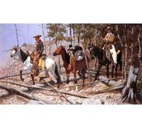 PMEFGJDPE Famous Pictures Paintings Canvas Prints Prospecting for Range Frederic Remington Wall Art Graffiti for Home Decor 60x90cm