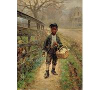 PMEFGJDPE Famous Pictures Paintings Canvas Prints Protecting the Groceries by Edward Lamson Henry Wall Art Graffiti for Home Decor 60x90cm
