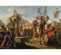 PMEFGJDPE Famous Pictures Paintings Canvas Prints Queen Zenobia Addressing Her Soldiers by Battista Tiepolo Wall Art Graffiti for Home Decor 60x90cm