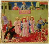 PMEFGJDPE Famous Pictures Paintings Canvas Prints Ss Cosmas and Damian Condemned to Burn At the Stake by Fra Angelico Wall Art Graffiti for Home Decor 60x90cm