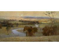 PMEFGJDPE Famous Pictures Paintings Canvas Prints Still Glides the Stream and Shall for Ever Glide by Arthur Streeton Wall Art Graffiti for Home Decor 60x90cm