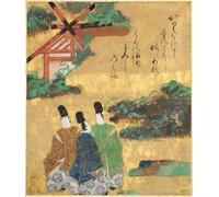 PMEFGJDPE Famous Pictures Paintings Canvas Prints the Beach At Sumiyoshi From the Tales of Ise by Tawaraya Sotatsu Wall Art Graffiti for Home Decor 60x90cm