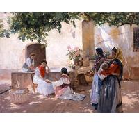 PMEFGJDPE Famous Pictures Paintings Canvas Prints the Fortune Teller by Enrique Simonet Wall Art Graffiti for Home Decor 60x90cm