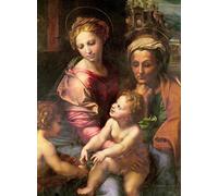 PMEFGJDPE Famous Pictures Paintings Canvas Prints the Holy Family Detail the Virgin Saint Elizabeth and Child by Raffaello Sanzio Raphael Wall Art Graffiti for Home Decor 60x90cm