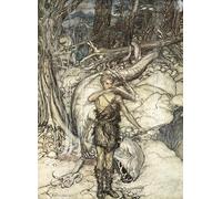 PMEFGJDPE Famous Pictures Paintings Canvas Prints the Hot Blood Burns Like Fire by Arthur Rackham Wall Art Graffiti for Home Decor 60x90cm