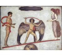 PMEFGJDPE Famous Pictures Paintings Canvas Prints The Love Swing by Franz von Stuck Wall Art Graffiti for Home Decor 60x90cm