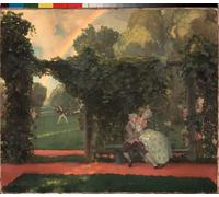 PMEFGJDPE Famous Pictures Paintings Canvas Prints the Mocking Kiss by Konstantin Andreevic Somov Wall Art Graffiti for Home Decor 60x90cm