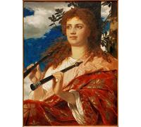 PMEFGJDPE Famous Pictures Paintings Canvas Prints the Muse of Anakreon by Arnold Böcklin Wall Art Graffiti for Home Decor 60x90cm